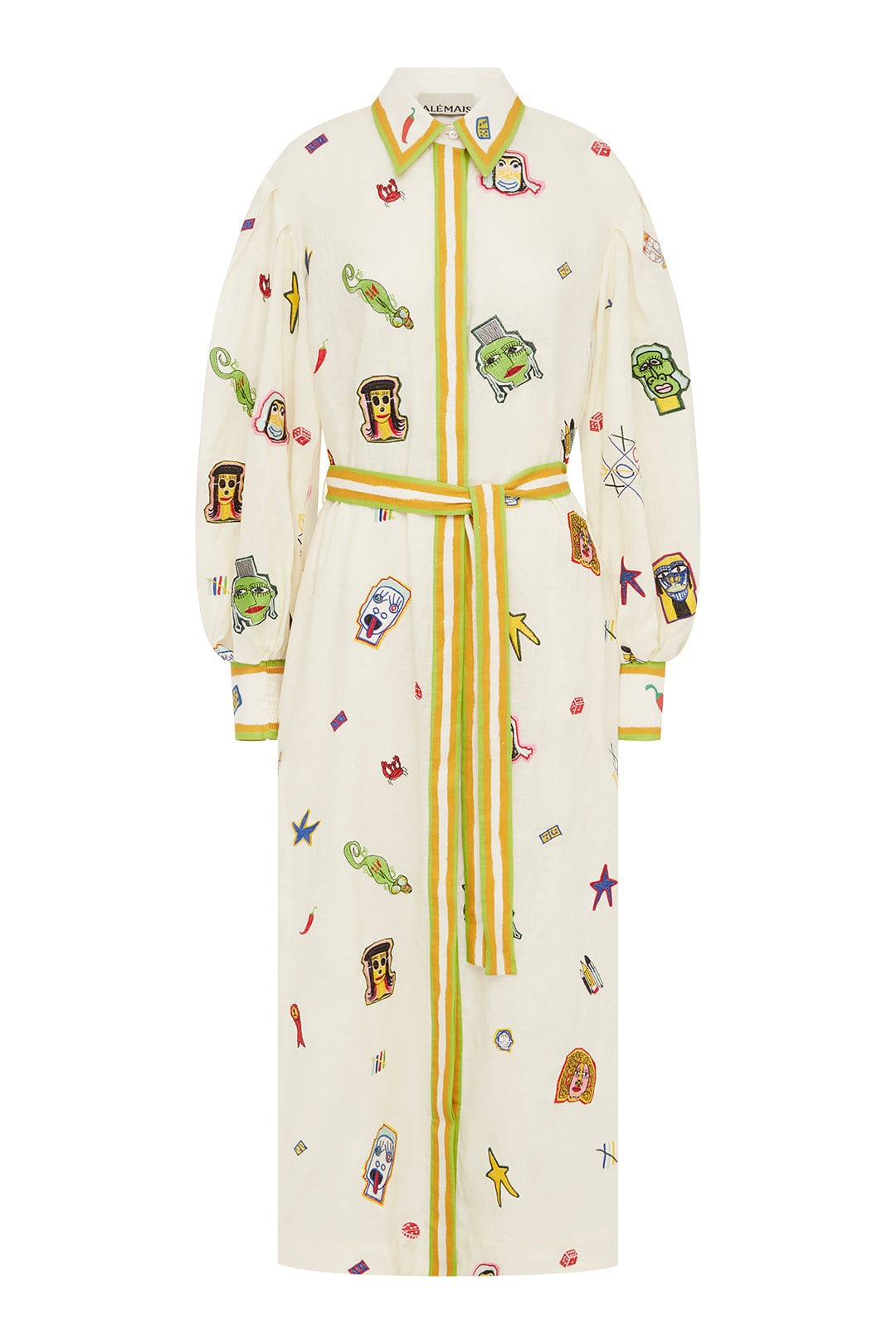 Alemais Checkers Embroidered Shirtdress Dress