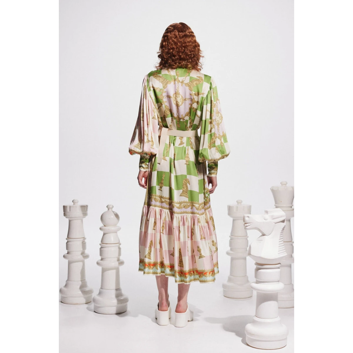 Alemais Checkmate Silk Shirtdress