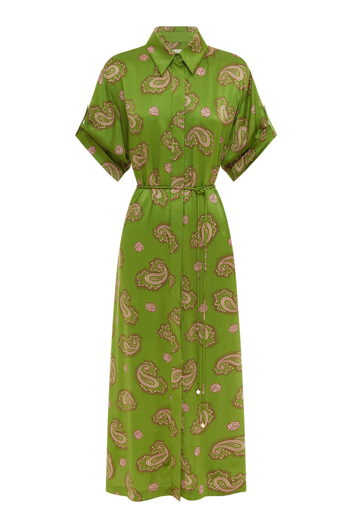 Alemais soleil d'amour silk shirtdress
