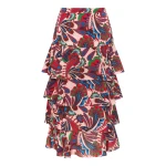 Borgo de Nor Livi Tiered Viscose Skirt Paisley Pink Borgo de Nor