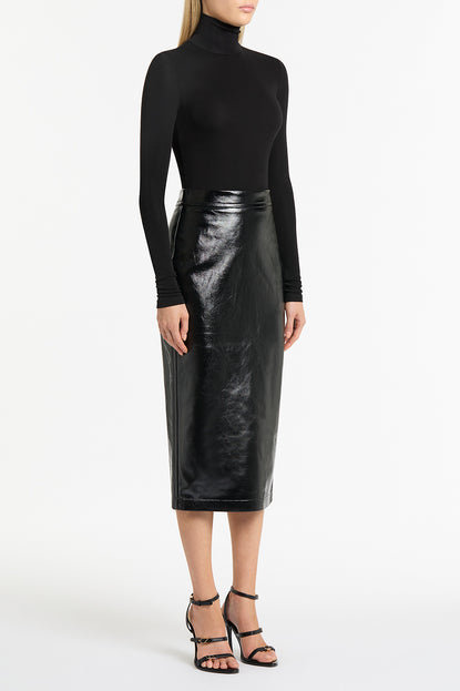 Carla Leatherette Skirt in Black