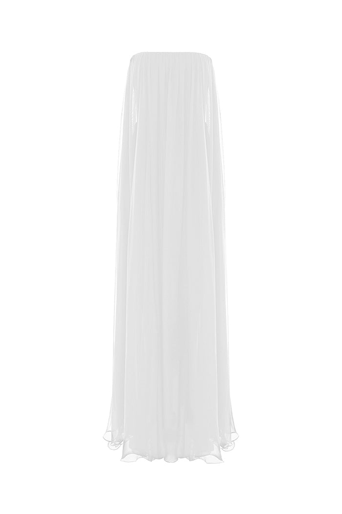 Rasario Crepe And Silk Chiffon Corset Gown