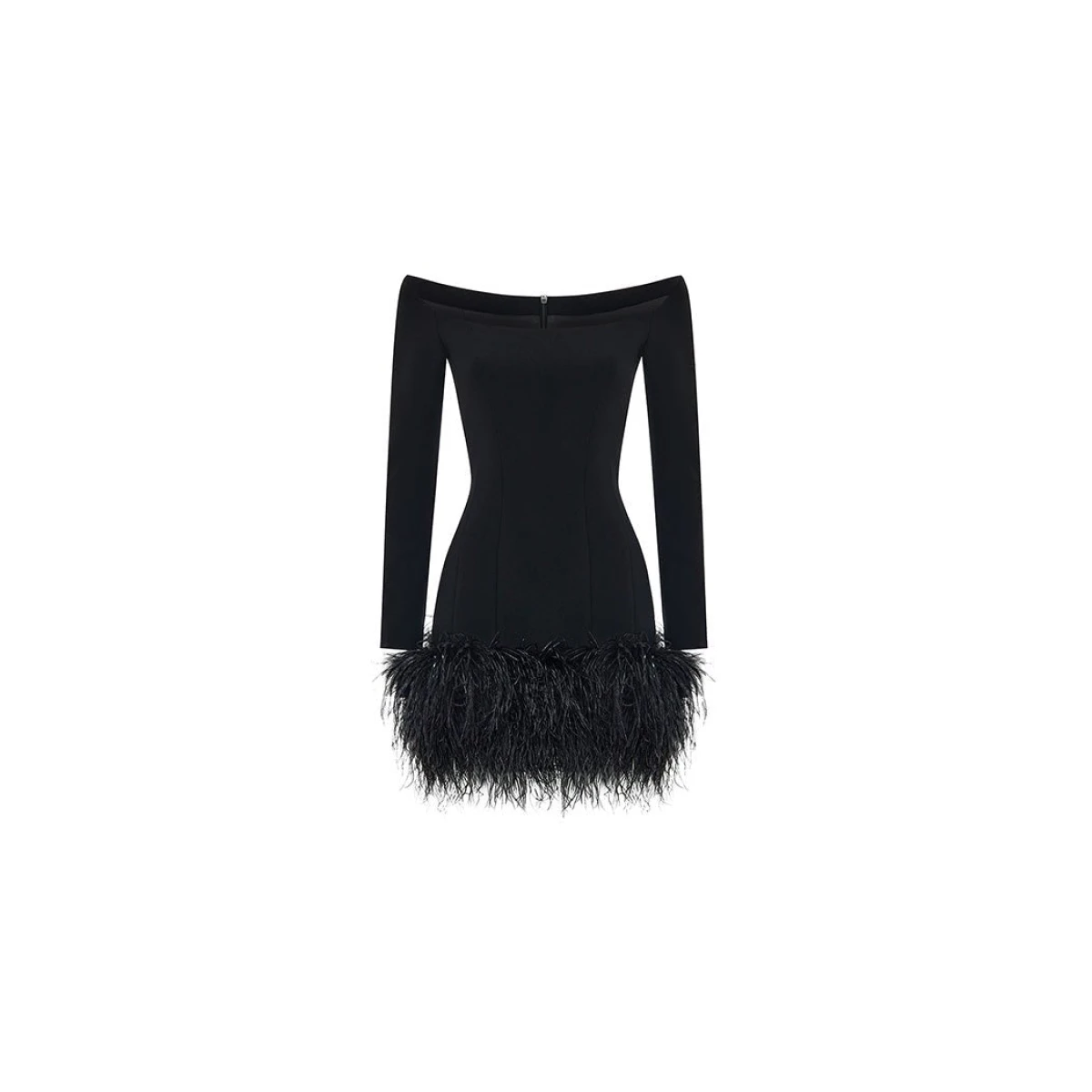 Rasario Crepe Mini Dress With Fringe