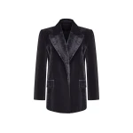 Rasario Double-Breasted Velvet Blazer