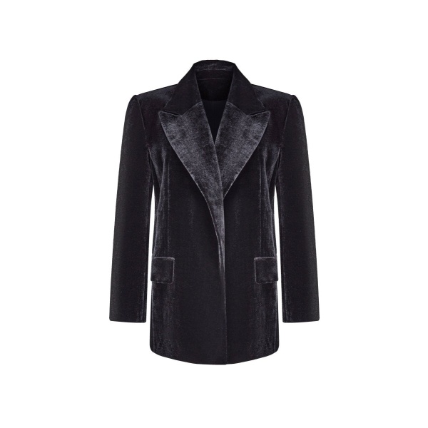 Rasario Double-Breasted Velvet Blazer