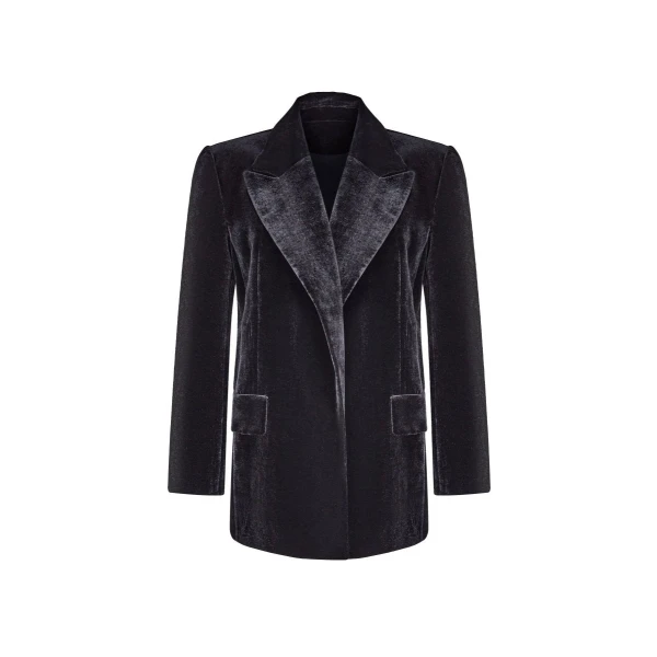 Rasario Double-Breasted Velvet Blazer