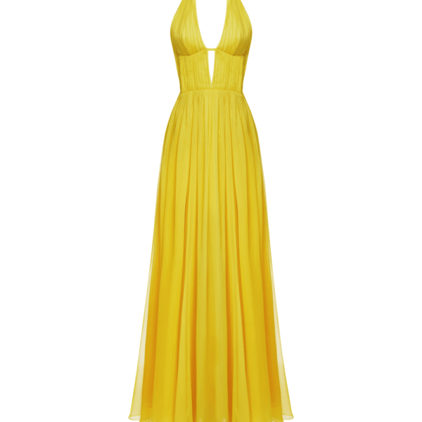 Rasario Draped Chiffon Maxi Dress