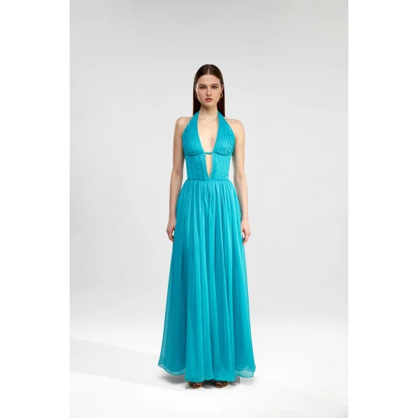Rasario Draped Chiffon Maxi Dress
