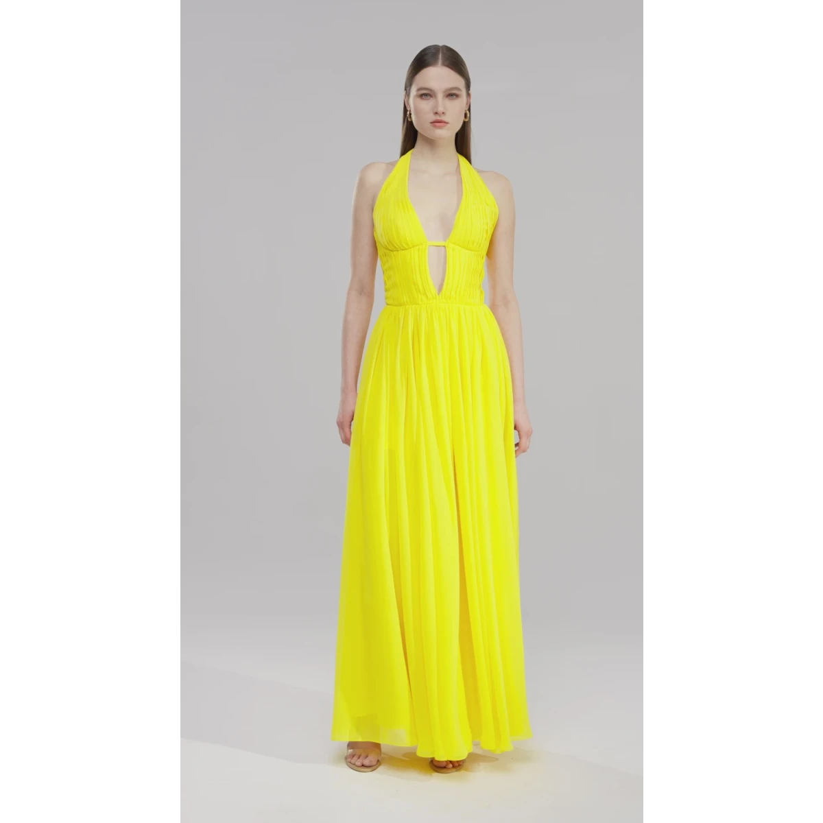 Rasario Draped Chiffon Maxi Dress