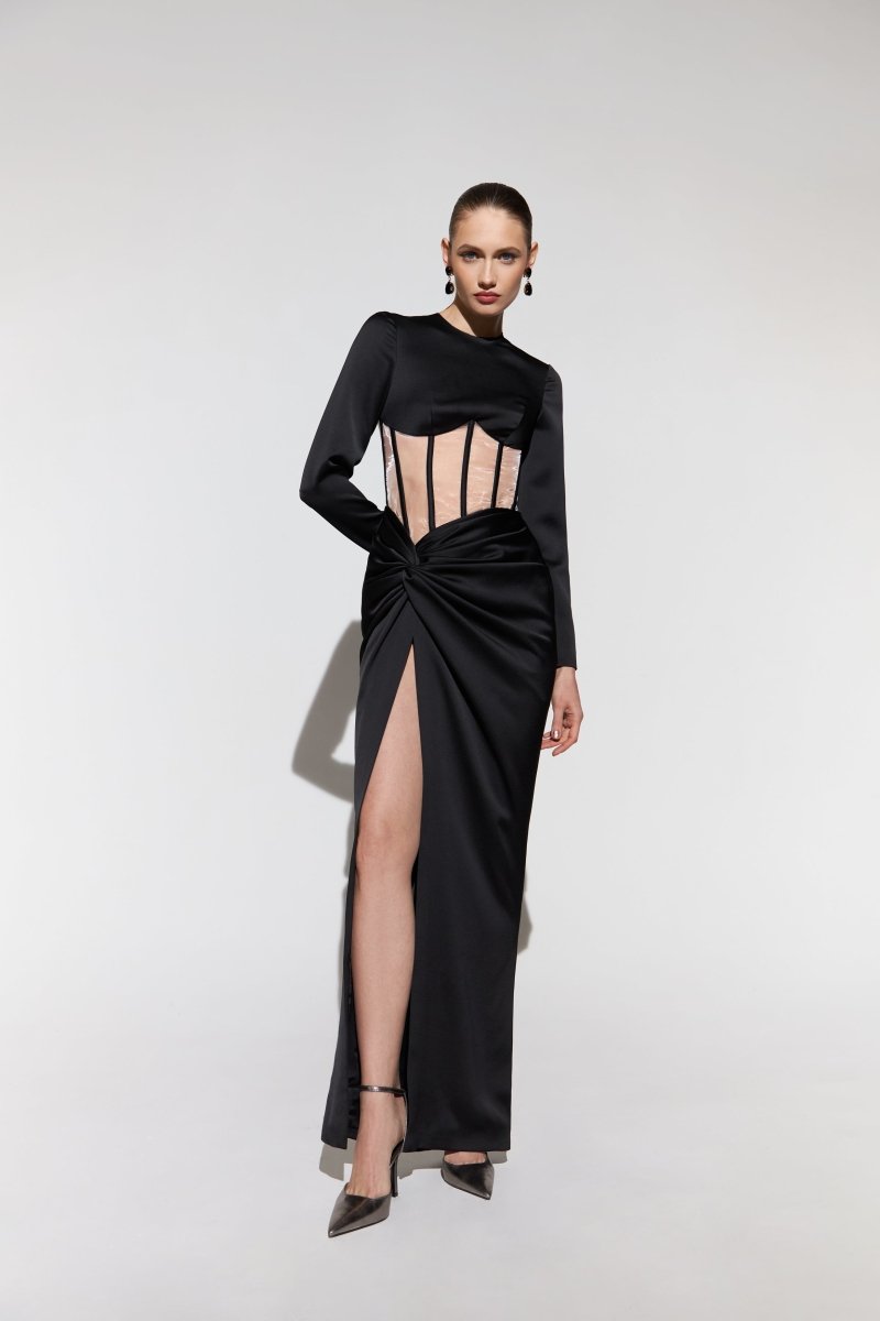 Corset Dress With Sleeves Rasario Dresses Designer Collection Coveti Corset Dress With Sleeves Rasario Dresses Designer Collection Coveti