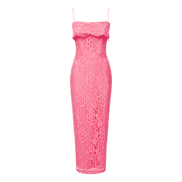 Rasario Off-The-Shoulder Lace Long Midi Dress
