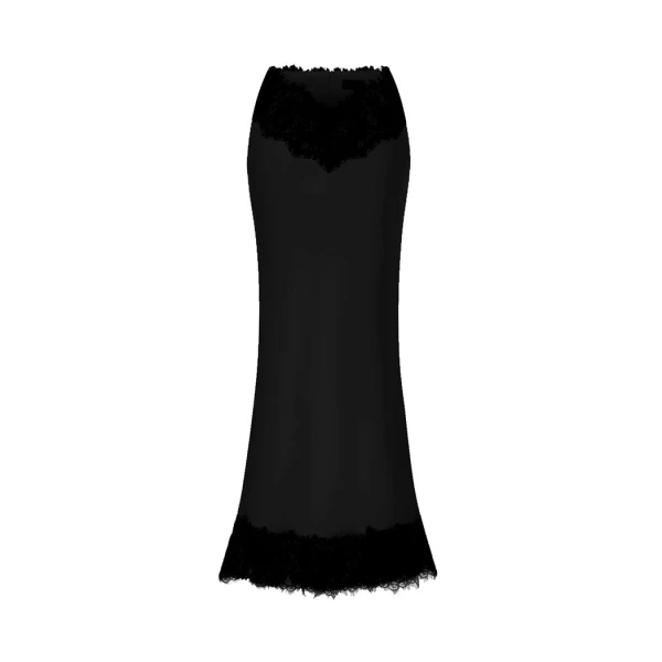 Rasario Satin And Lace Maxi Skirt