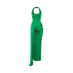 Rasario Satin Maxi Dress With A Train