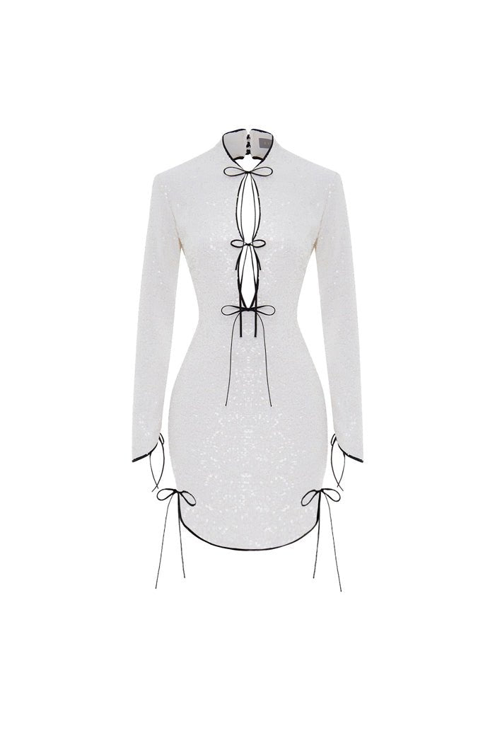 Rasario Sequinned Mini Dress With An Opened Back And Cutout