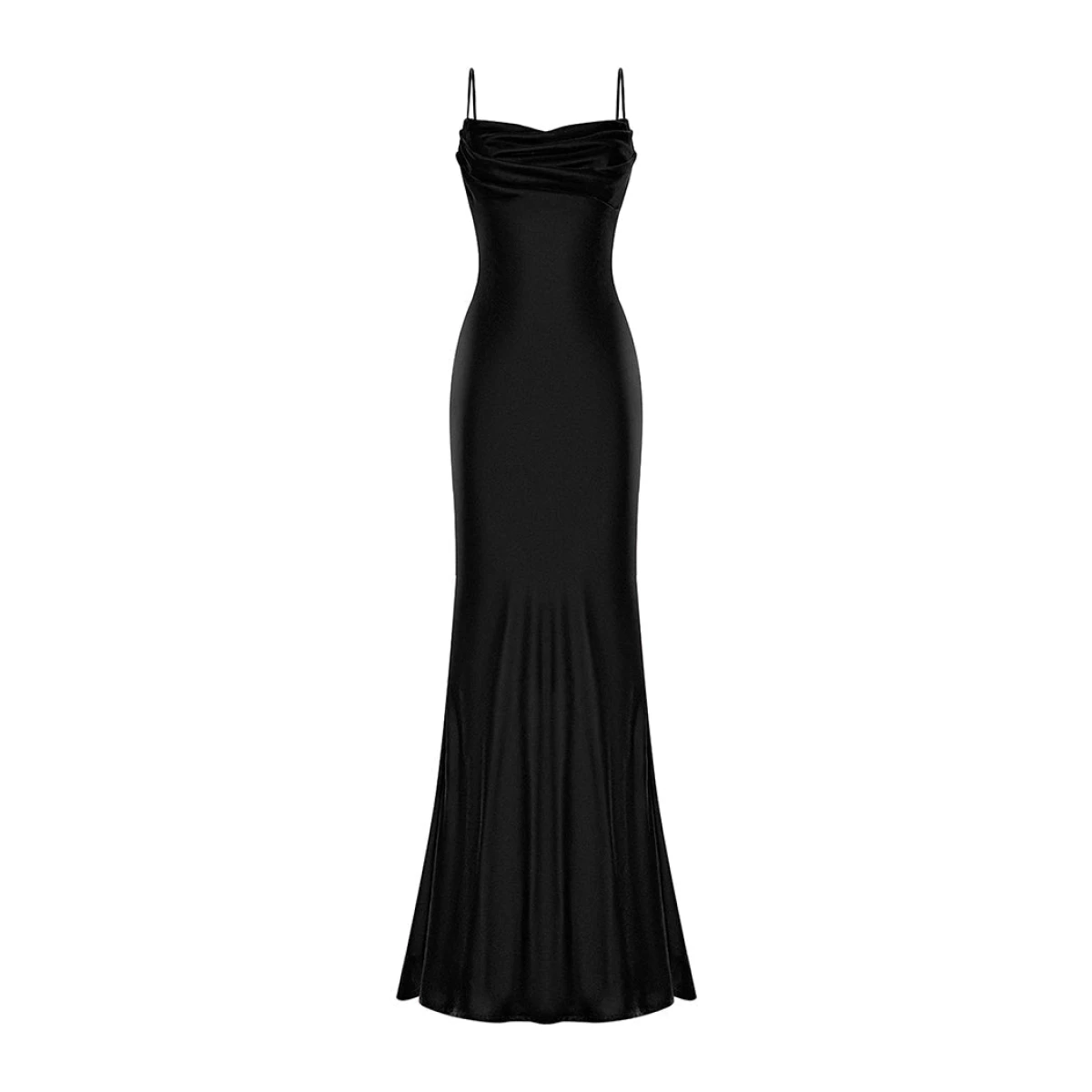 Rasario Velvet Draped Maxi Dress With An Opened Back