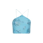 Beaded Crop Top Blue