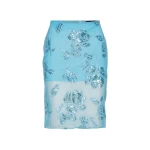 Beaded Pencil Skirt Blue