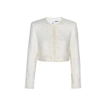 Boucle Cropped Jacket Egret