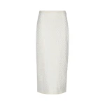 Boucle High Waisted Skirt Egret