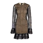 Bow Mesh Mini Dress Black
