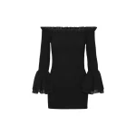 Chiffon Smock Mini Dress Black