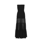 Chiffon Strapless Dress Black