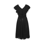 Chiffon Wide Ruffle Dress Black