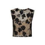 Flower Beads Top Black