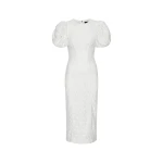 Lace Midi Fitted Dress Bright White