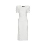 Lace Puff Sleeve Dress Bright White