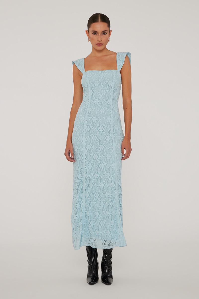 【関税&送料込】Rotate Birger Christensen Lace Midi Dress Lace Midi Dress Pink - ROTATE Birger Christensen