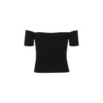 Logo Off-Shoulder Top Black