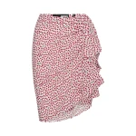 Printed Mini Ruffle Skirt Red