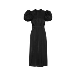 Puff Sleeve Midi Dress Black