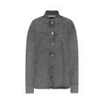 Rhinestone Denim Shirt Grey