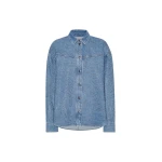 Rhinestone Denim Shirt Light Blue