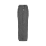 Rhinestone Denim Skirt Grey