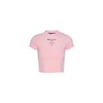 Ribbed Cropped T-Shirt Light Pink