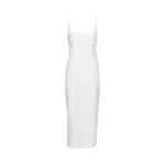 Ruched Cup Midi Dress Bright White