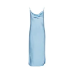 Satin Midi Slip Dress Blue