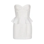 Sequin Corset Mini Dress Egret