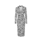 Sequins Midi Shirt Dress Zebra Print
