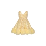 Sequins Mini Ruffle Dress Yellow