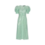 Sequins V-Neck Dress Mint Green