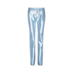 Shiny Suiting Pants Blue