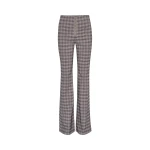 Stretchy Flared Pants Grey Check