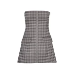 Stretchy Mini Dress Grey Check