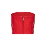 Textured Cropped Top Red