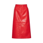 Textured Midi Skirt Red