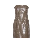 Textured Mini Dress Brown